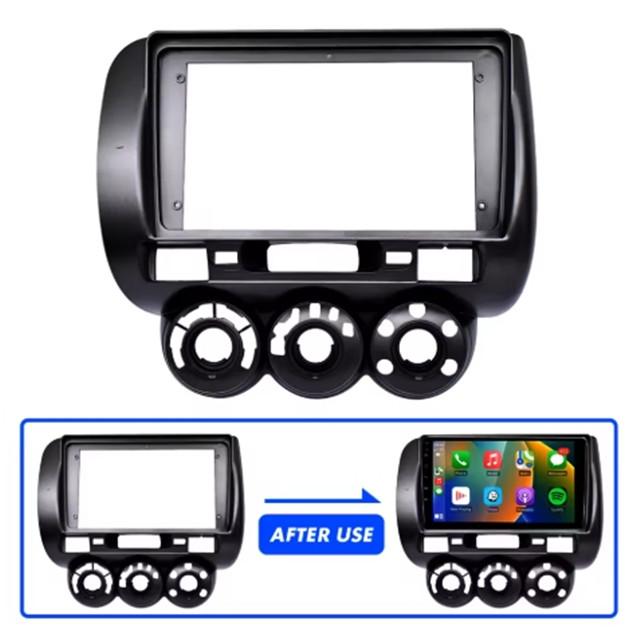 Car Stereo Radio Fascia Panel 2 Din Frame For Honda Fit Jazz 2004-2007 Manual A/C Right Wheel