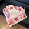 Fashion Black and White Printing Temperament Square Scarf Imitation Silk Korean Version Decorative Scarf Scarf Professional Decorative Shawl Silk Scar