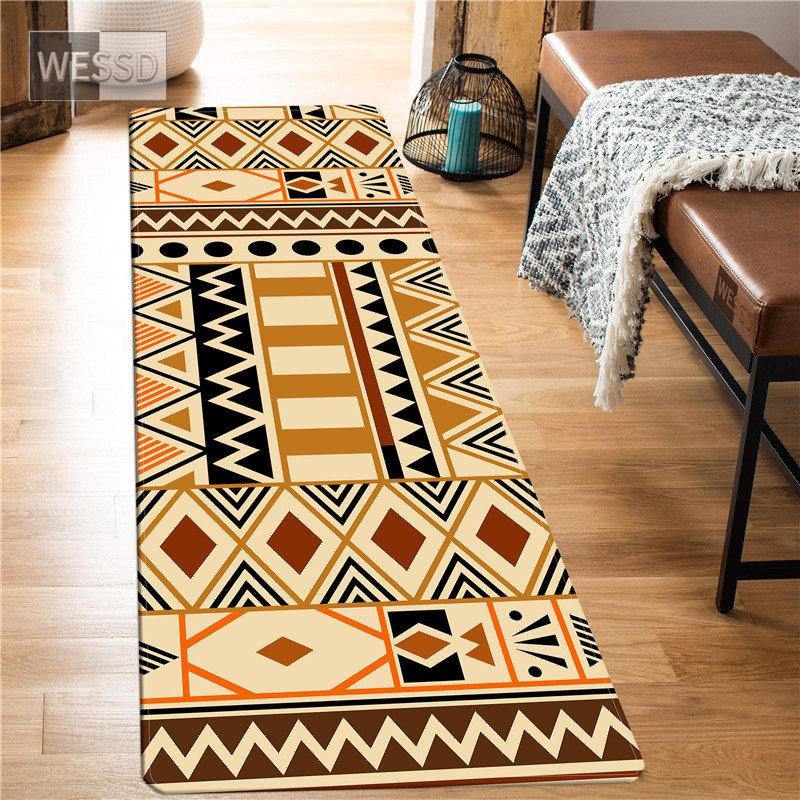 

Напольный коврик в индийском этническом стиле для спальни, ковер в стиле бохо, прикроватный коврик с геометрическим принтом, кухонный коврик, нескользящий моющийся коврик для ванной комнаты 40x60cm