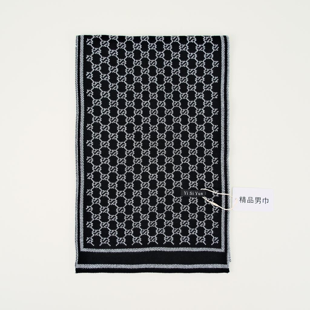 Men's Classic Winter Scarf Cashmere Feel Winter Scarves Long Formal Soft Scarf for Men Casual Scarves Luxuriously Plaid Scarf