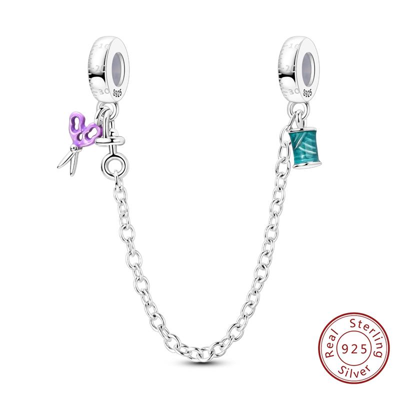 Girl New Stars Safety Chain Clip Charms Metal Key Locks Pendent Fit Original Bracelets Make Your Own Festival Accessory Elegant Fashion Beautiful