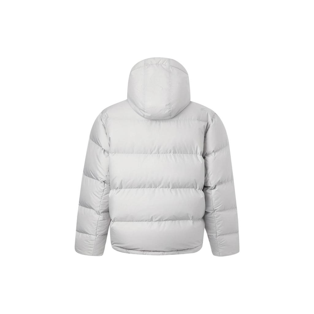 Li-Ning Wade Series Solid Color Hooded Water-Resistant Loose Short Down Jacket Men Jackets Stone-Gray AYMT155-3