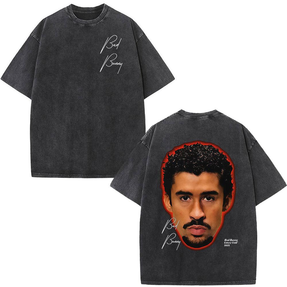 Rapper Bad Bunny Vintage Prané Tričko DTMF DeBi TiRAR MaS FOToS Trička Pánské Hip Hopové Módní Tričko Oversized Streetwear