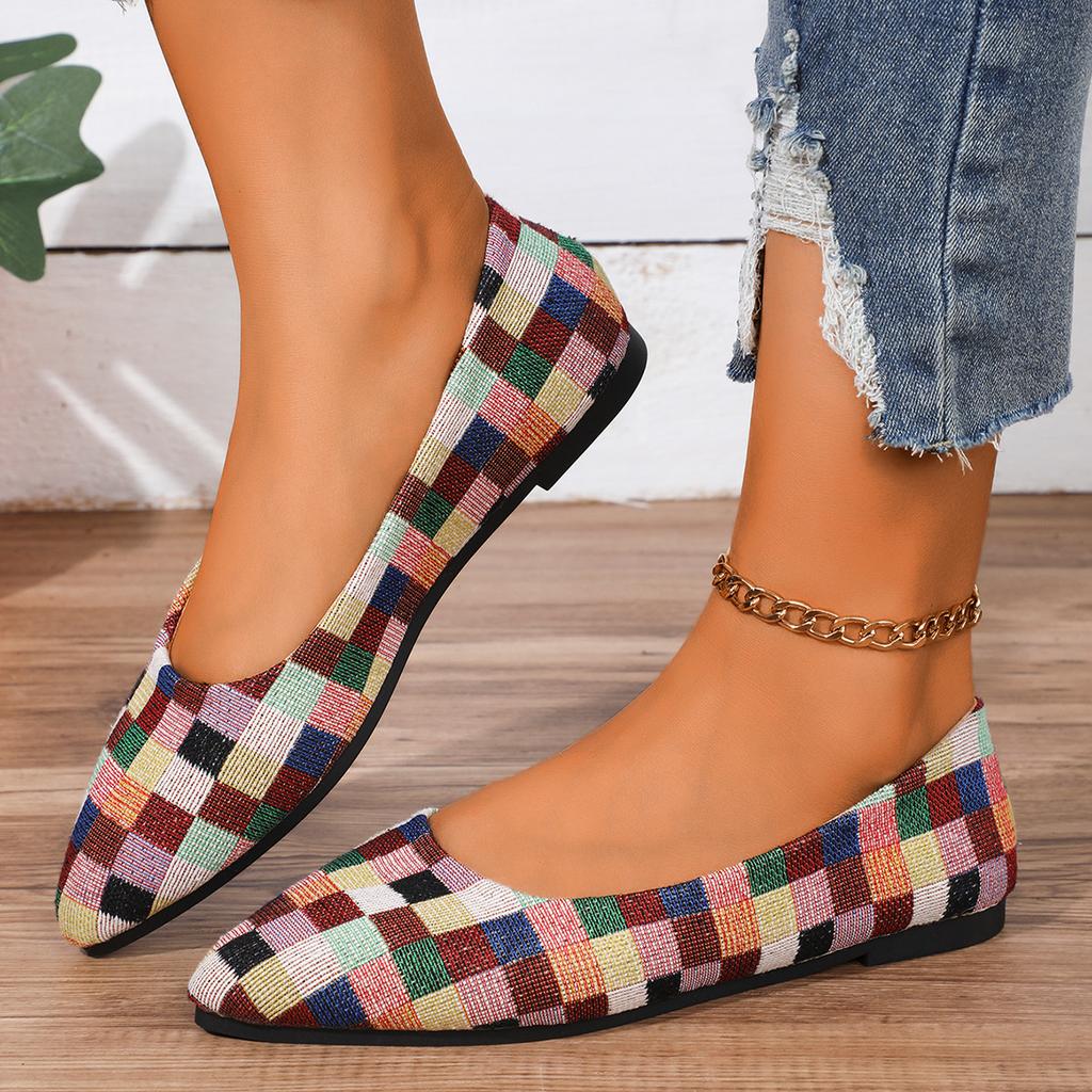 Módní Dámské Boty Mokasíny Baletní ploché špičaté špičky Bosé Nazouvání Ležérní Plochý podpatek Pohodlný Náhodný vzor Žena Velikost obuvi 43