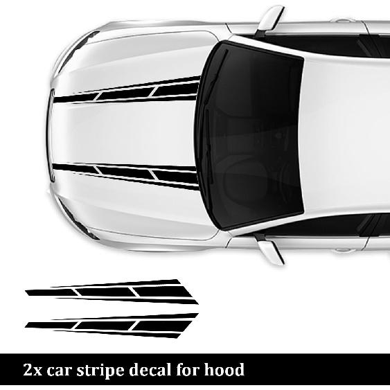 6PCS Racing Stripes For Cars - 2PCS Car Hood Decal + 2 Car Side Decals + 2 Car Mirror Stickers,Water-Resistant Stylish Car Decal Exterior CCar
