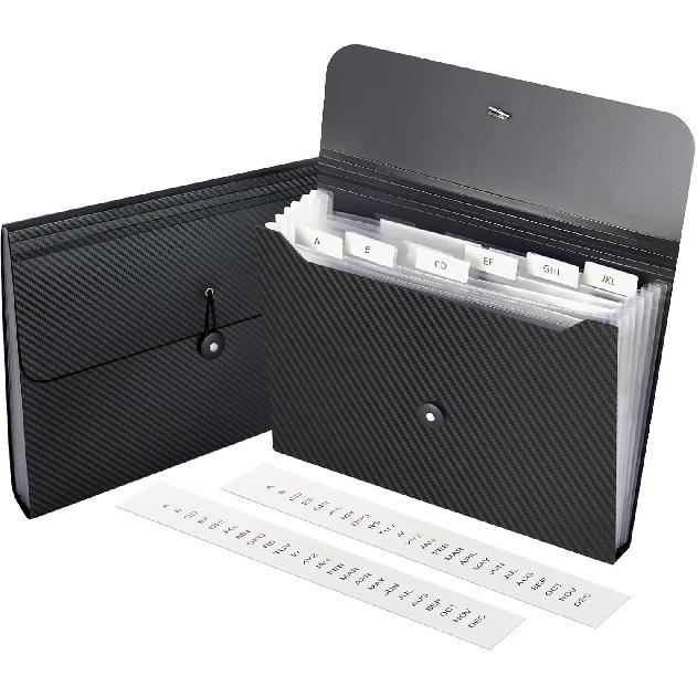 7 Pocket Expanding File Folder with Tab Erts, Accordian File Organizer Document Receipt Organizer, Accordion Folder File Keeper A4 Letter Size, for