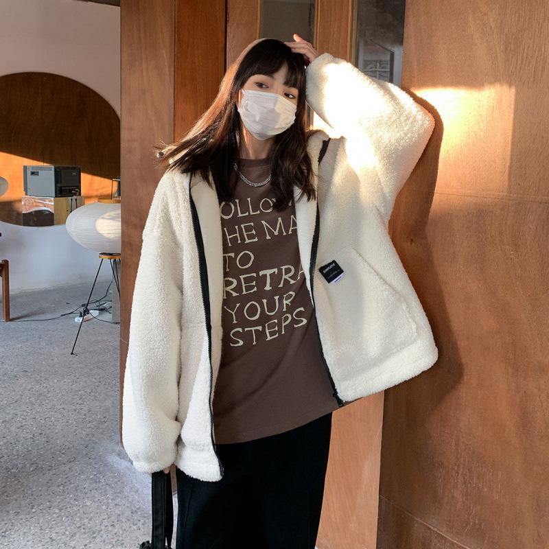 

Зимнее Толстое Контрастное Ретро Пальто из Овечьей Шерсти Женское Новое Маленький Аромат Свободный Толстый Длинный Кардиган. XXL