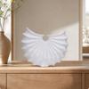 Resin Ornament Textured Shell-Inspired Geometric Vase for Contemporary Interiors