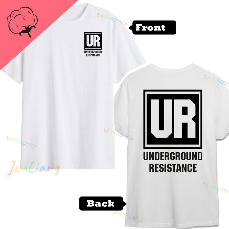 Ropa Unisex camiseta de registro de resistencia subterránea Música electrónica de baile de Detroit Ropa Ureadem Harajuku delantera y trasera
