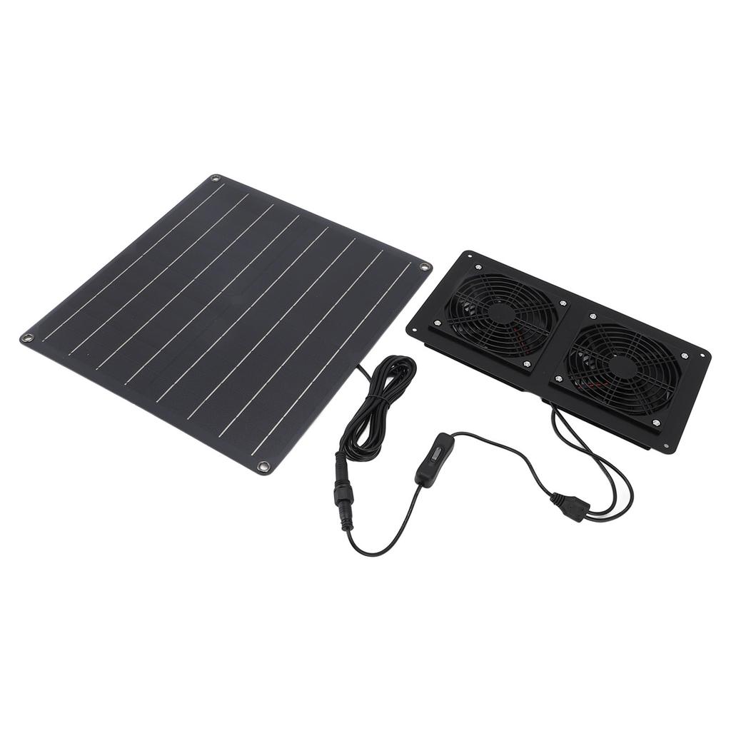 Solar Powered Dual   Extractor,   Ventilator Solar Exhaust Fan Kit Camping Fan for Home Attic Shed Garage Ventilation