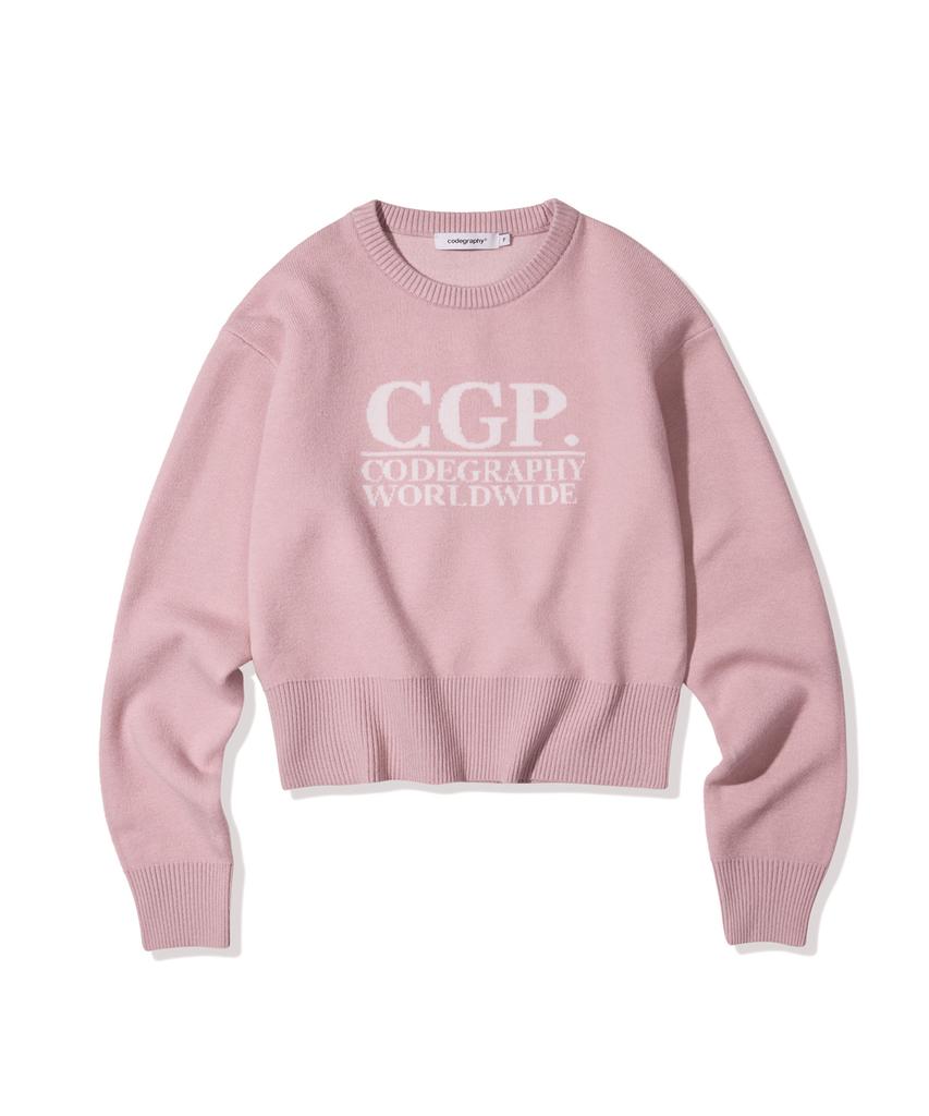CGP (Women) Cgp Square Logo Knit_Pale Pink