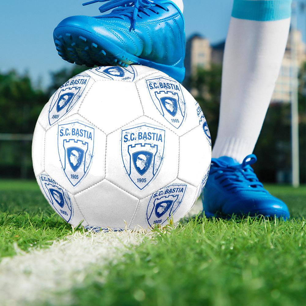 SC Bastia Soccer Ball, Colorful, Suitable for All Ages, Machine-stitched, PVC Material, Competition Grade, Durable and High Bounce