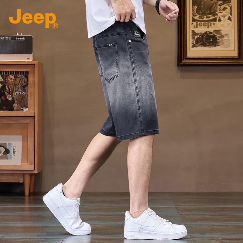 JEEP Men s Tencel Blend Straight Fit Summer Denim Shorts 29