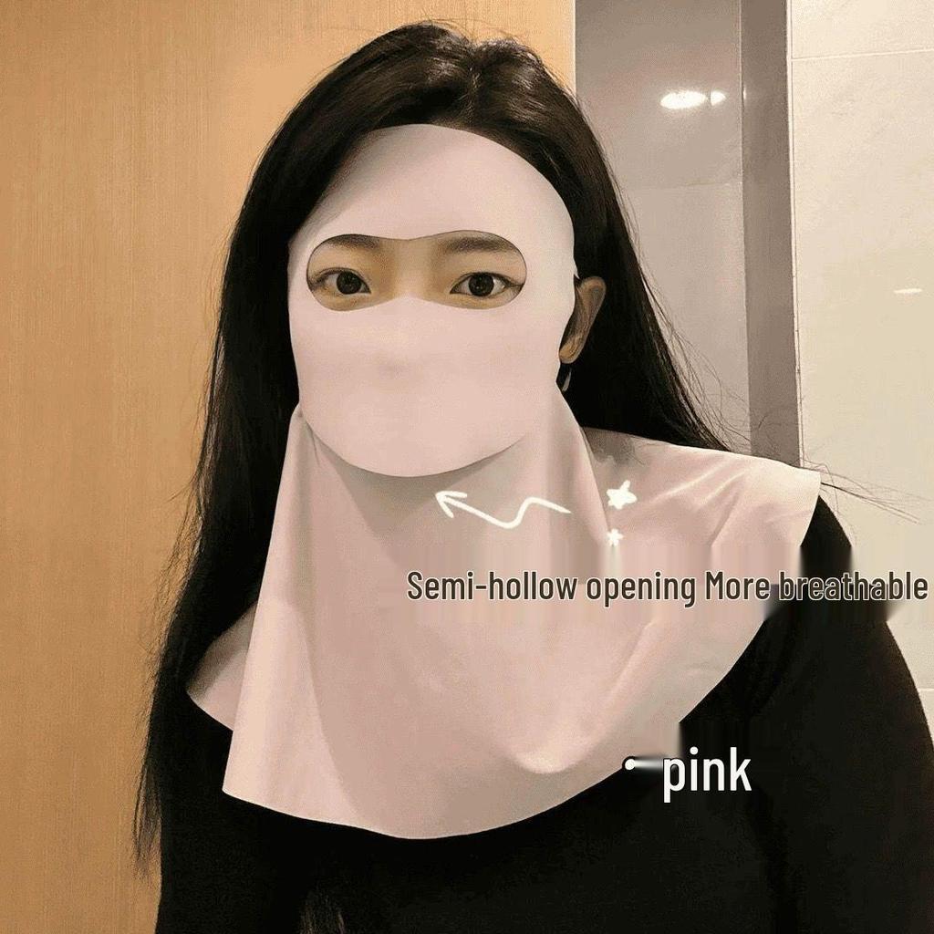 Women’s Anti-UV Breathable Ice Silk Face Mask - Sunshade and Eye Corner Protector 3D Hat