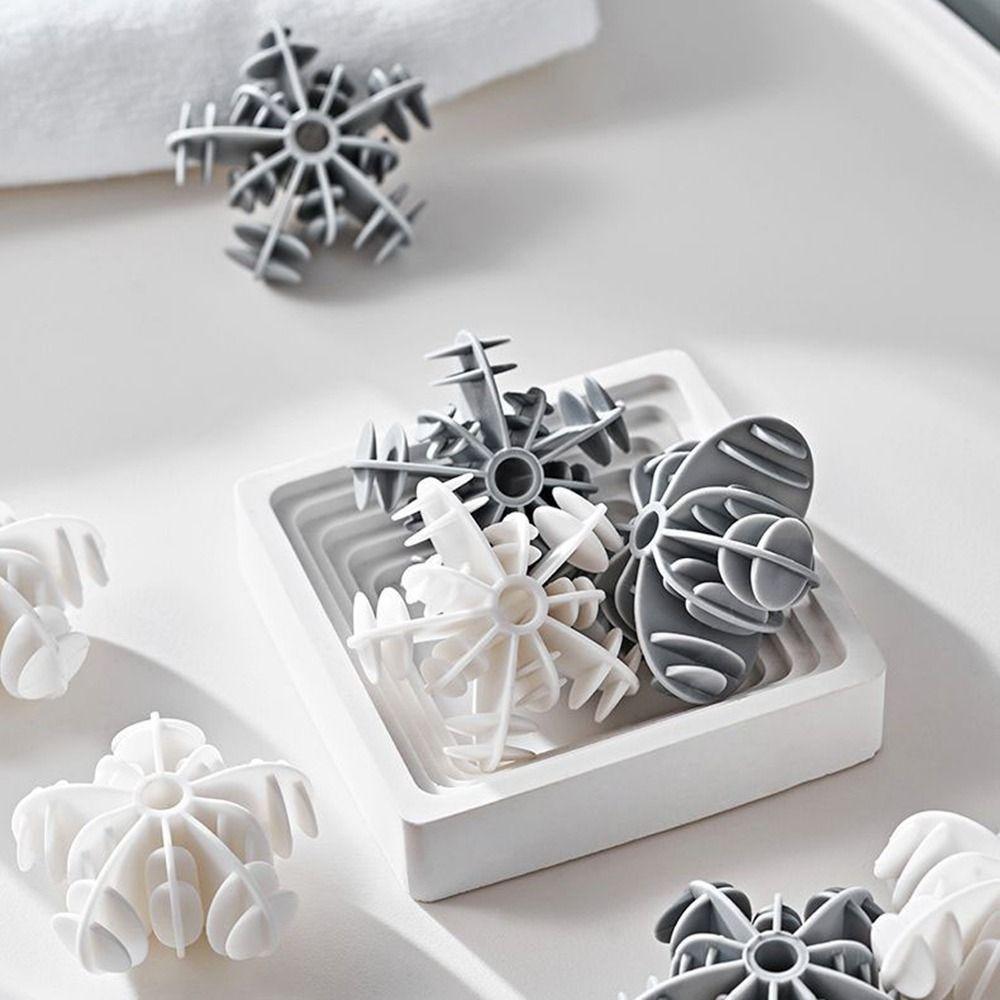 

4Pcs White Snowflake Laundry Balls Silicone Clothes Cleaning Ball Hair Remover Ball for Home серый