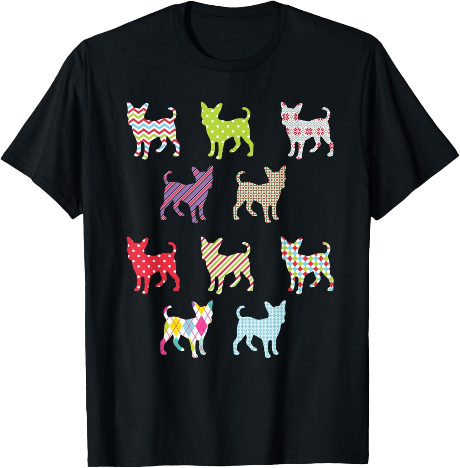 Christmas Wrapped Chihuahua Funny Dog T-Shirt S разноцветный