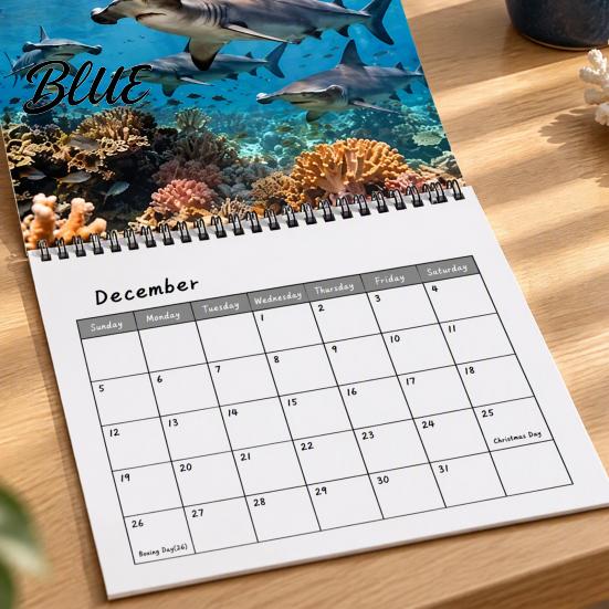Daily Note Management Calendar with Calendar Sea 2027 Wall Tool Sharks Life Hanging Gift