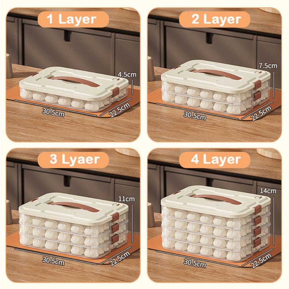 Multi-Layer Dumpling Storage Box Fresh Keeping 1/2/3/4/ Layers Freezer Box Large Capacity Sealed Food Storage Container