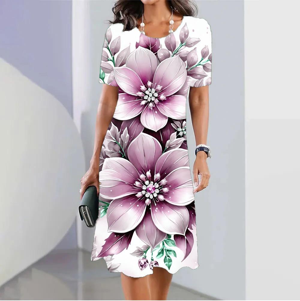 Módní Lebka 3D tisk Dámské šaty Legrační hororový vzor Ležérní šaty A-line Léto Krátký rukáv Dámské letní šaty s výstřihem