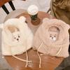 New Cute Bear Ear Hat Scarf Gloves Set Winter Women Beanies Caps Warm Casual Plush Hats Casual Solid Fleece Girl Kawaii Present