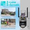 Nová EU venkovní Wifi PTZ kamera 4K 8MP HD kamera s duálním objektivem se dvěma obrazovkami AI Auto Tracking Video Surveillance Police Light Alarm iCSee