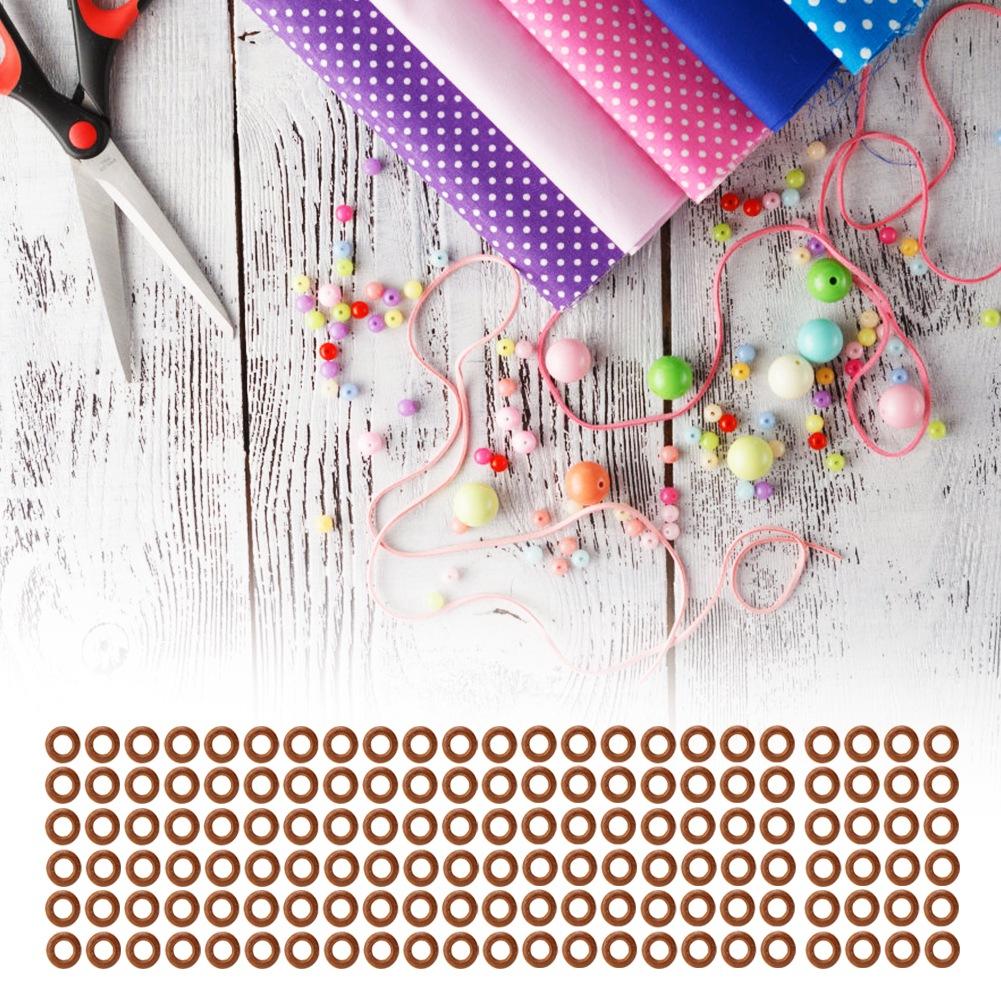

500Pcs 1.25cm Wood Ring Kit Wooden DIY Craft Material Jewelry Accessories Coffee Color