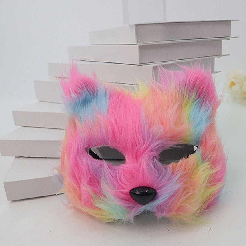 Animal Plush Cat Mask Realistic Masquerade Mask Halloween Plush Masks  Costume Party Supplies
