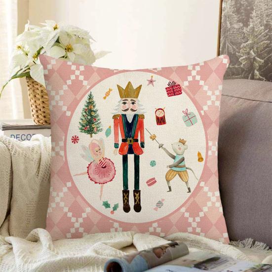 Pillowcase Cartoon Christmas Element Pattern Design Hidden Zipper Non-fading Modern Home Decoration Pillow Cover