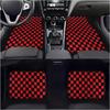 4PCS Racing Plush Car Floor Mats Universal Front & Rear Vehicle Carpets Anti Slip Lightweight Auto Decor  Red