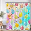 Shower Curtain, Easter Bunny Egg Waterproof Polyester Bathroom Curtain With Hooks, Spring Rabbit Dog Holiday Decor Bath Curtain