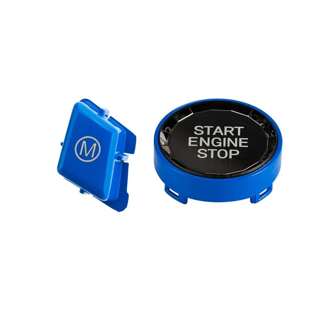 

Автомобильный руль M, кнопка запуска и остановки двигателя для BMW 3 серии M3 E90 E92 E93, автоаксессуары, переключатель Peplacement синий
