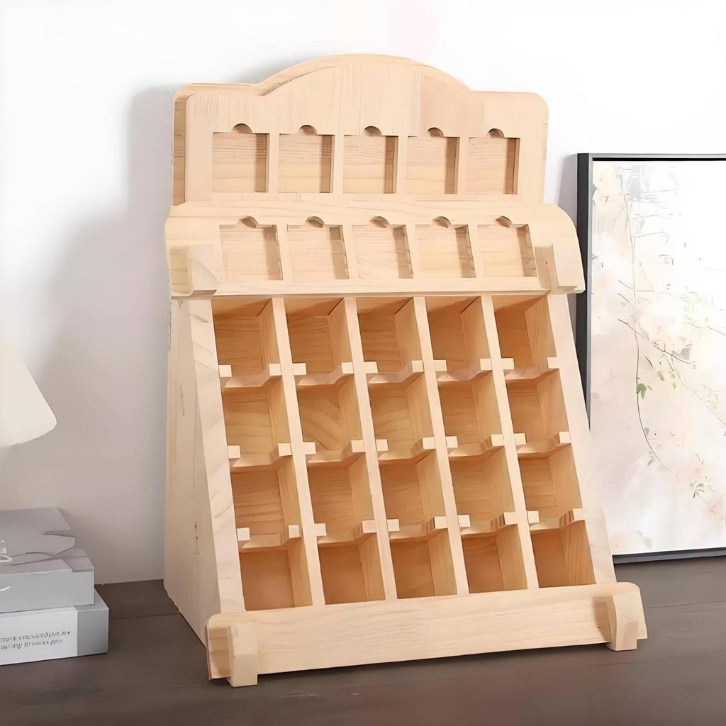 Holz-Kartenständer Stabiler mehrstufiger Design für Schreibtisch