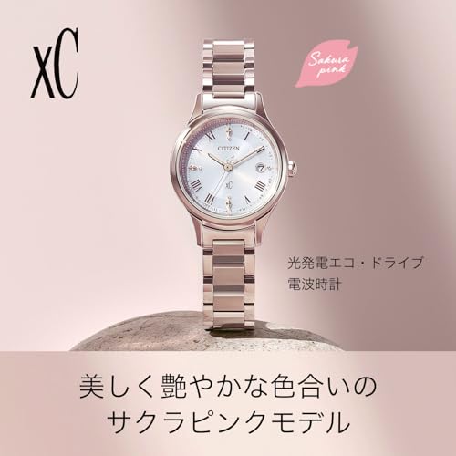 Citizen XC Light-Powered Eco-Drive Radio-Controlled Waterproof Watch, Sakura Pink, White, ES9497-96A, Women's, Pink