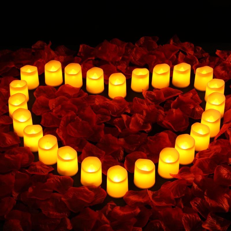 LED Electronic Candle Lights Wave-side Flameless Tea Light Button Battery Candles Lamp for Wedding Halloween Christmas Decor