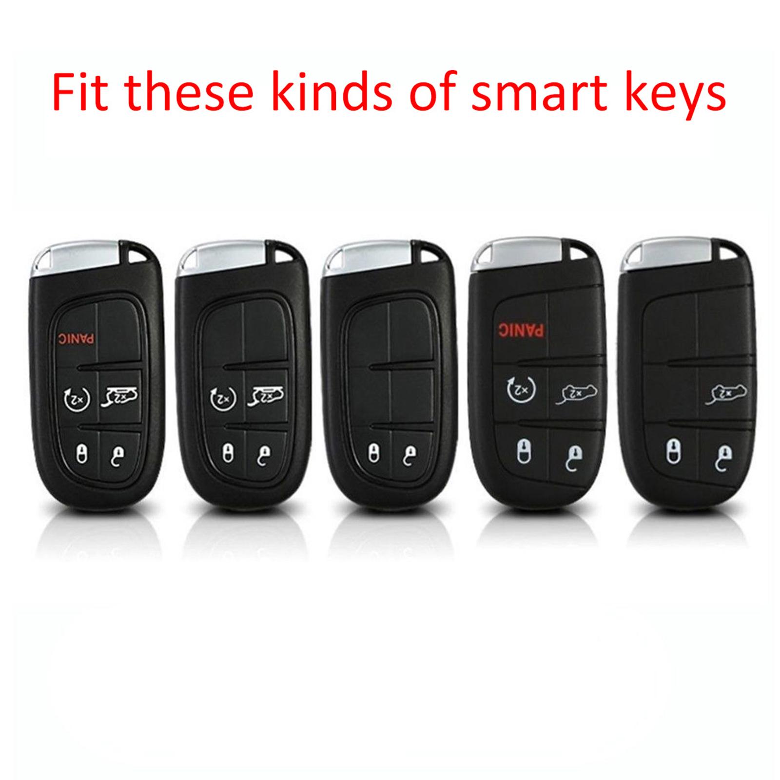 Leather Silicone Car Key Case Cover With Buckle For Jeep