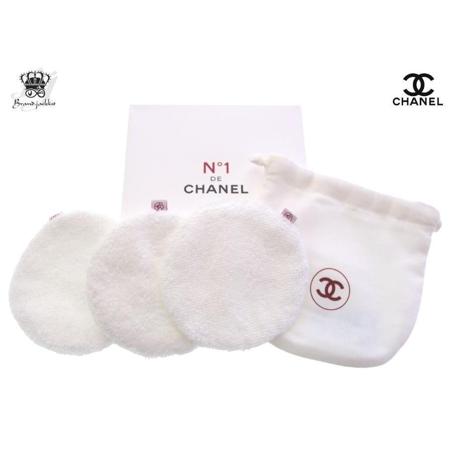 Used CHANEL Novelty Washable Cotton Pads Set of 3 Numro Anne CHANEL BEAUTE [New]