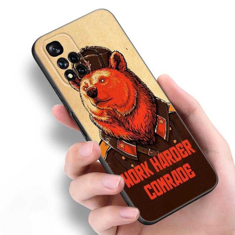 Russia Flag National Emblem Black Silicone Phone Case For Xiaomi POCO X3 X4 NFC F5 M3 M4 M6 X5 X6 Pro F3 F4 GT 5G C55 C65 M5