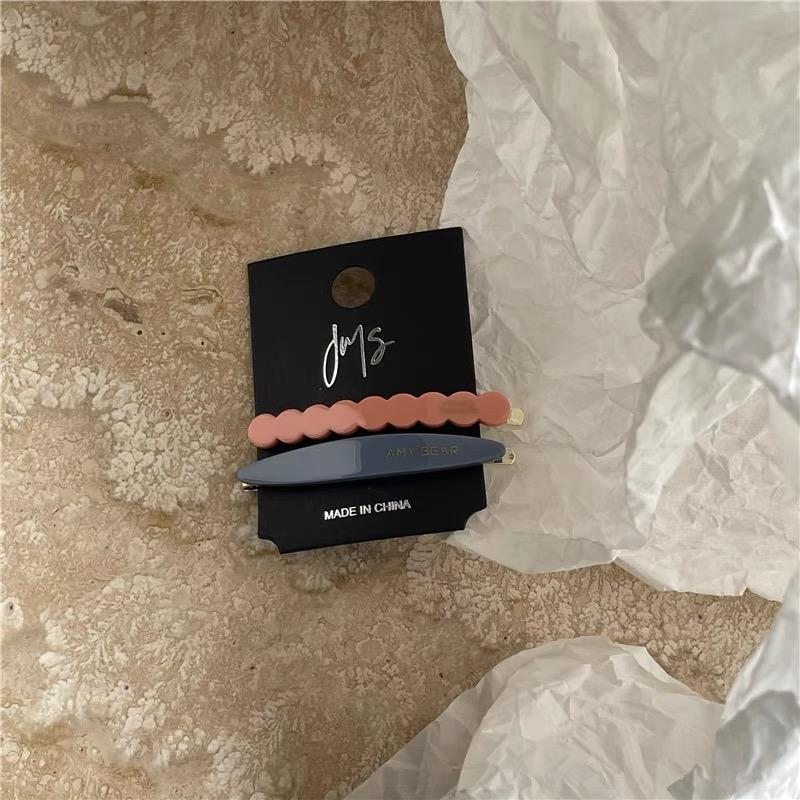 2pcs/set Acetate Hair Clips Sweet Cute Simple Side Pins Wave Lace Geometric Barrettes Hairpin Women Hair Accessories