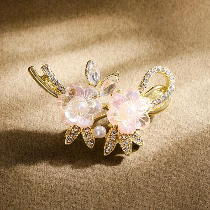 1Pcs French-style elegant natural shell butterfly brooch, floral brooch, coat pin