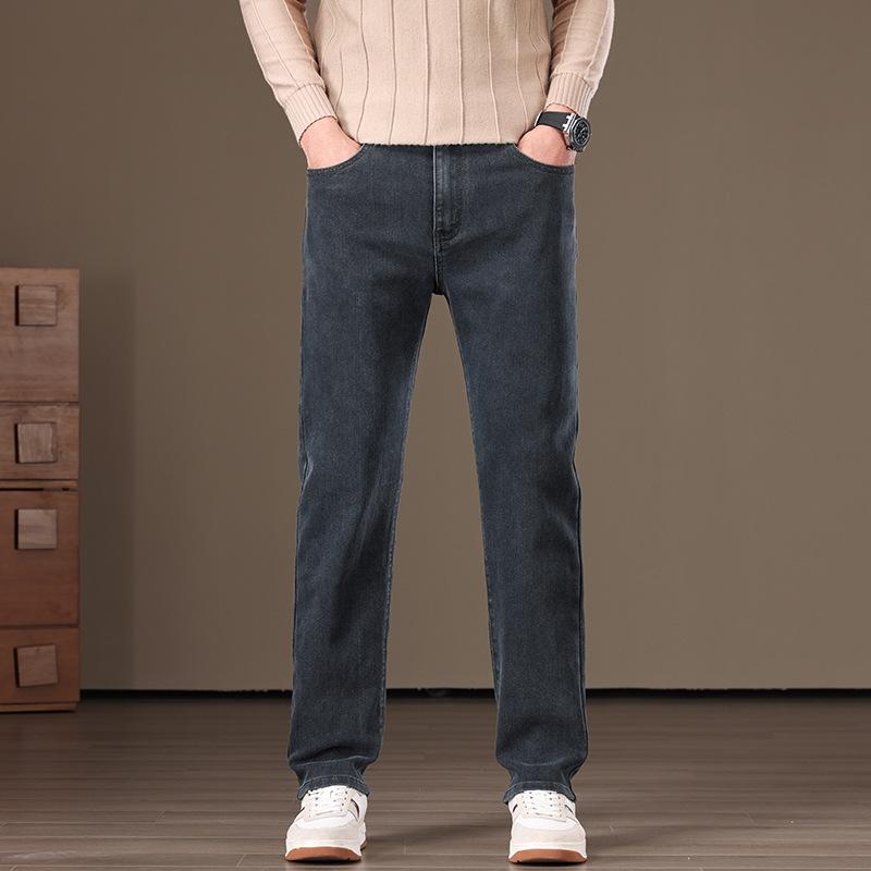 JYL New Elastic Universal Wide Fashion Jeans Men's Straight Thickness