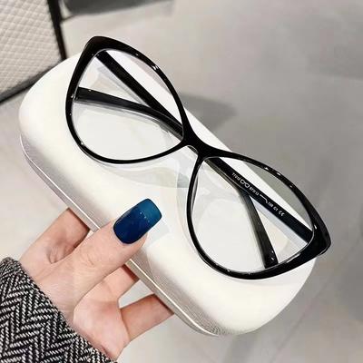 Cat Eye Transparent Myopia Glasses Women's High-definition Eyeglasses New Fashion Vintage Large Eyewear Frame