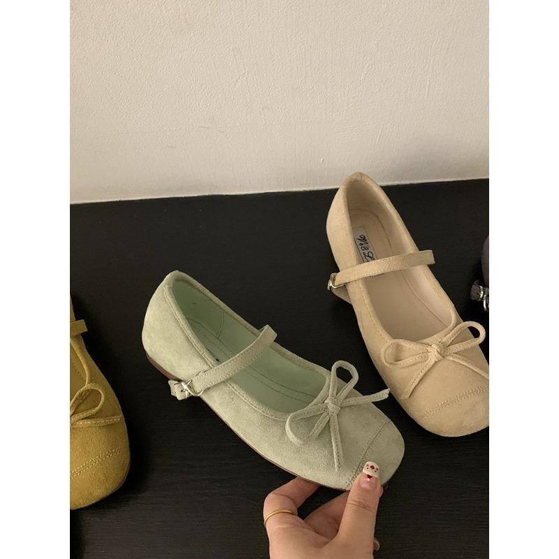 Gentle Bow Mary Jane Shoes Women's Spring New Inner Height Increase Ballet Shoes with Skirt Single Shoes