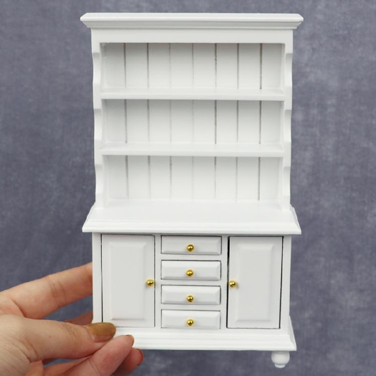 Portable 1 12 Scale Miniature Sturdy Wood Bookcase Dollhouses Furniture Three Layers Display Decoration for Kids