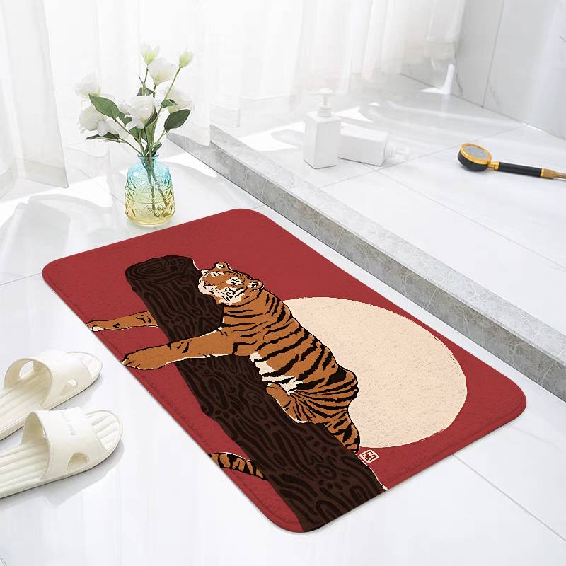 Cool Tiger Floor Mats Home Laundry Rug Carpet For Living Room Decor Lounge Area Anti-slip Foot Mat Entrance Doormat