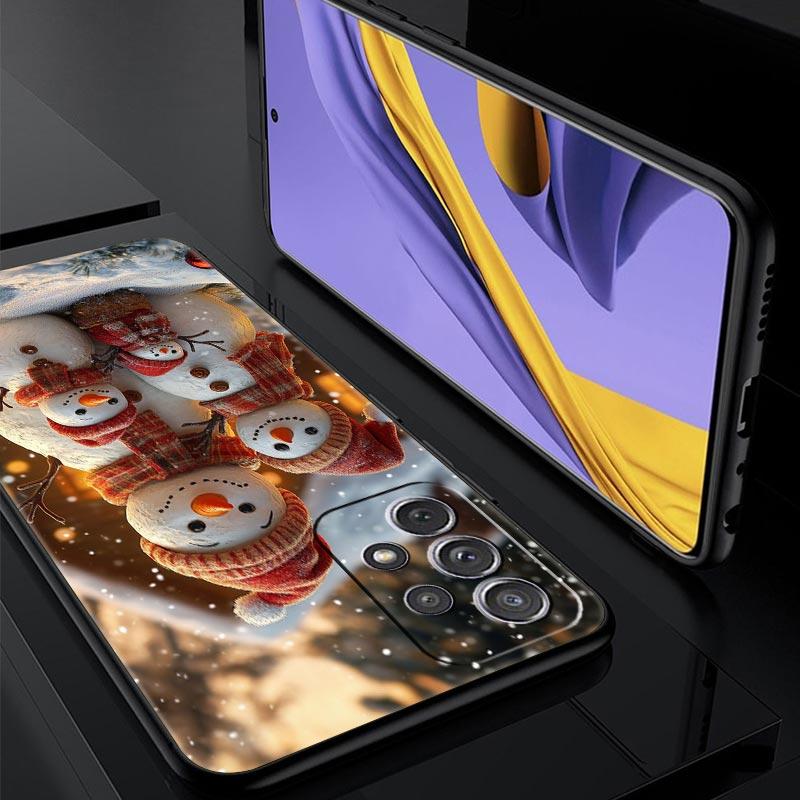 Christmas Snowman Phone Case for Samsung Galaxy A55 A35 A17 A07 A15 A13 A25 A51 A71 A72 A73 A32 A52 A52S A41 5G Soft TPU Shell