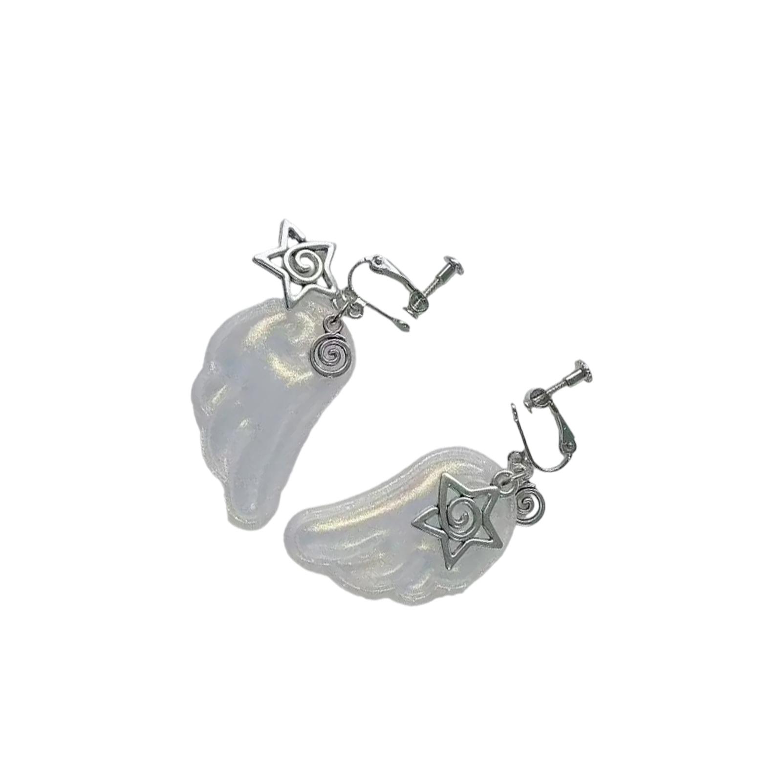 

Stylish Comfortable Angel Wing Ear Clips For Women Elegant Lightweight Jewelry Gift Daily Wear Ear Accessories T1