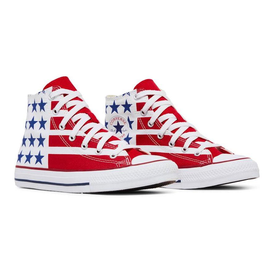 Converse Chuck Taylor All Star High GS USA Flag Kids Sneakers Red White Navy 667794F