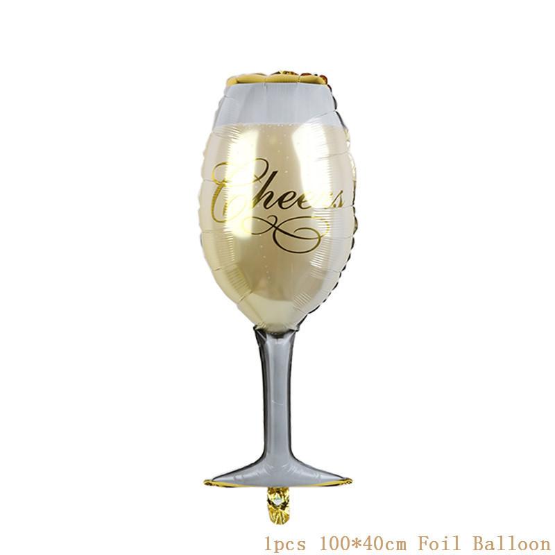 Large Celebration Wine Glass Wine Bottle Champagne Birthday Party Wedding Family Party Decoration Aluminum Film Balloon