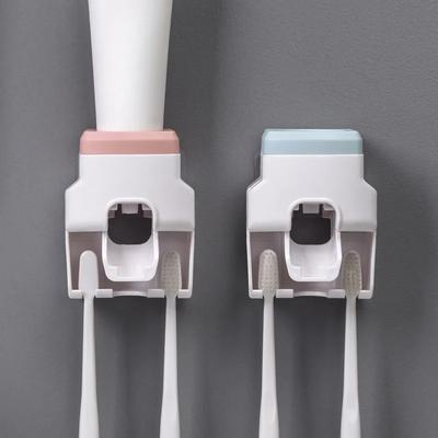 Wall Mounted Toothbrush Holder Toothpaste Squeezer Multifunction Automatic Toothpaste Dispenser Bathroom Toothbrush Stand Rack