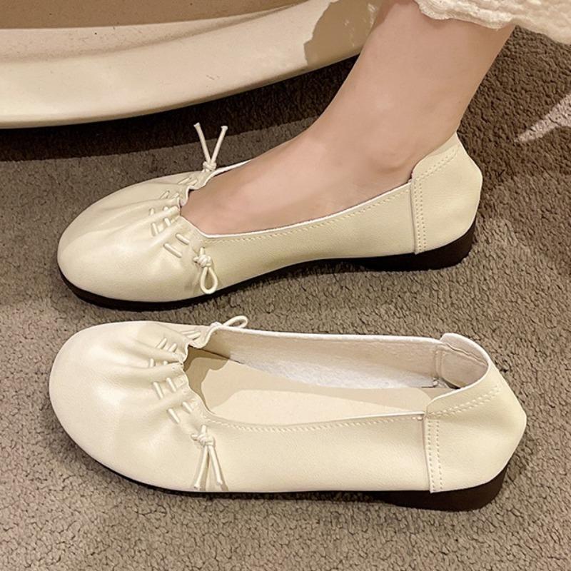 Fashion Pleated Women Flats Shoes Fashion Shallow New Autumn Loafers Shoes 2025 Casual Sneakers Classical Elegant Soft Zapatillas Mujer
